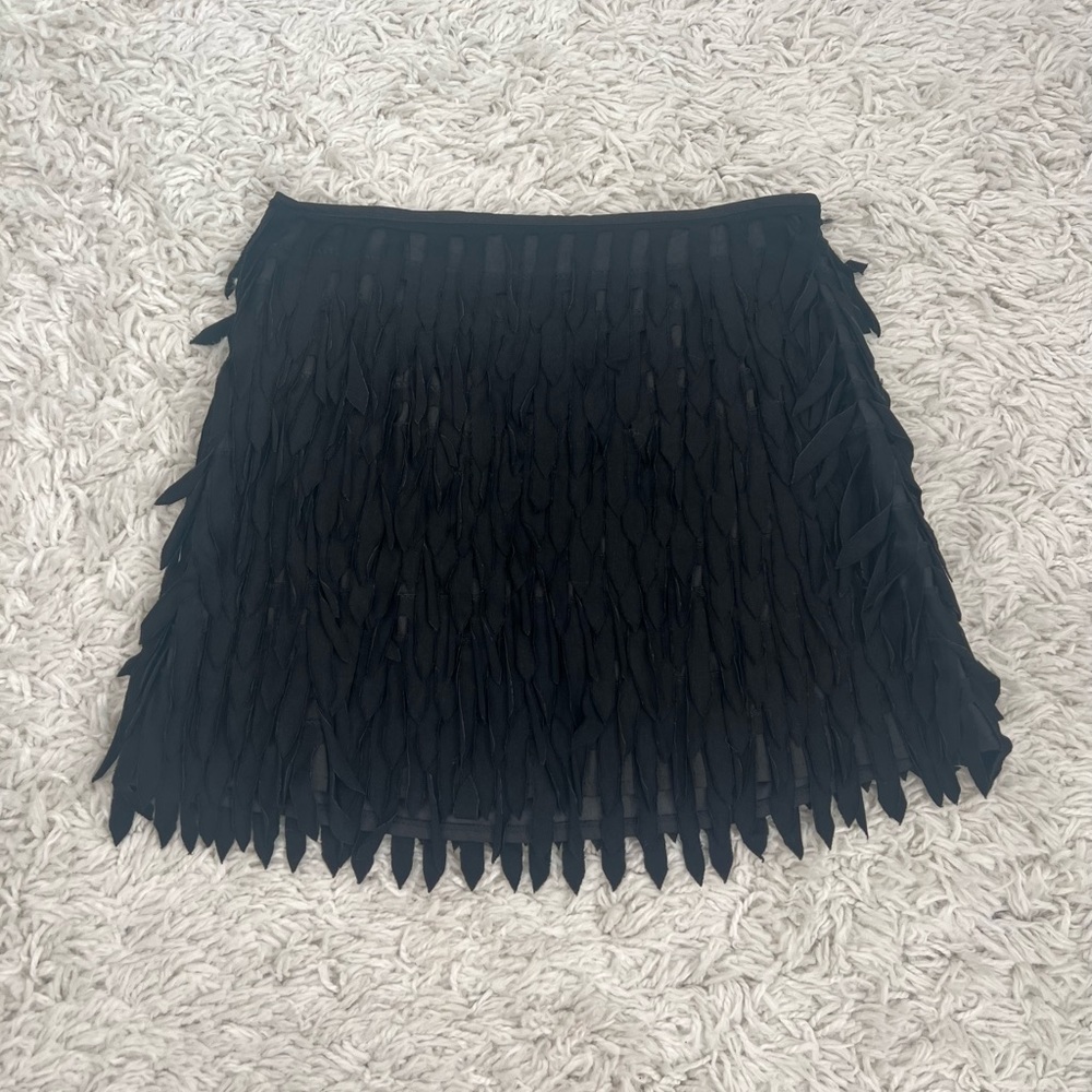 Black fringe skirt